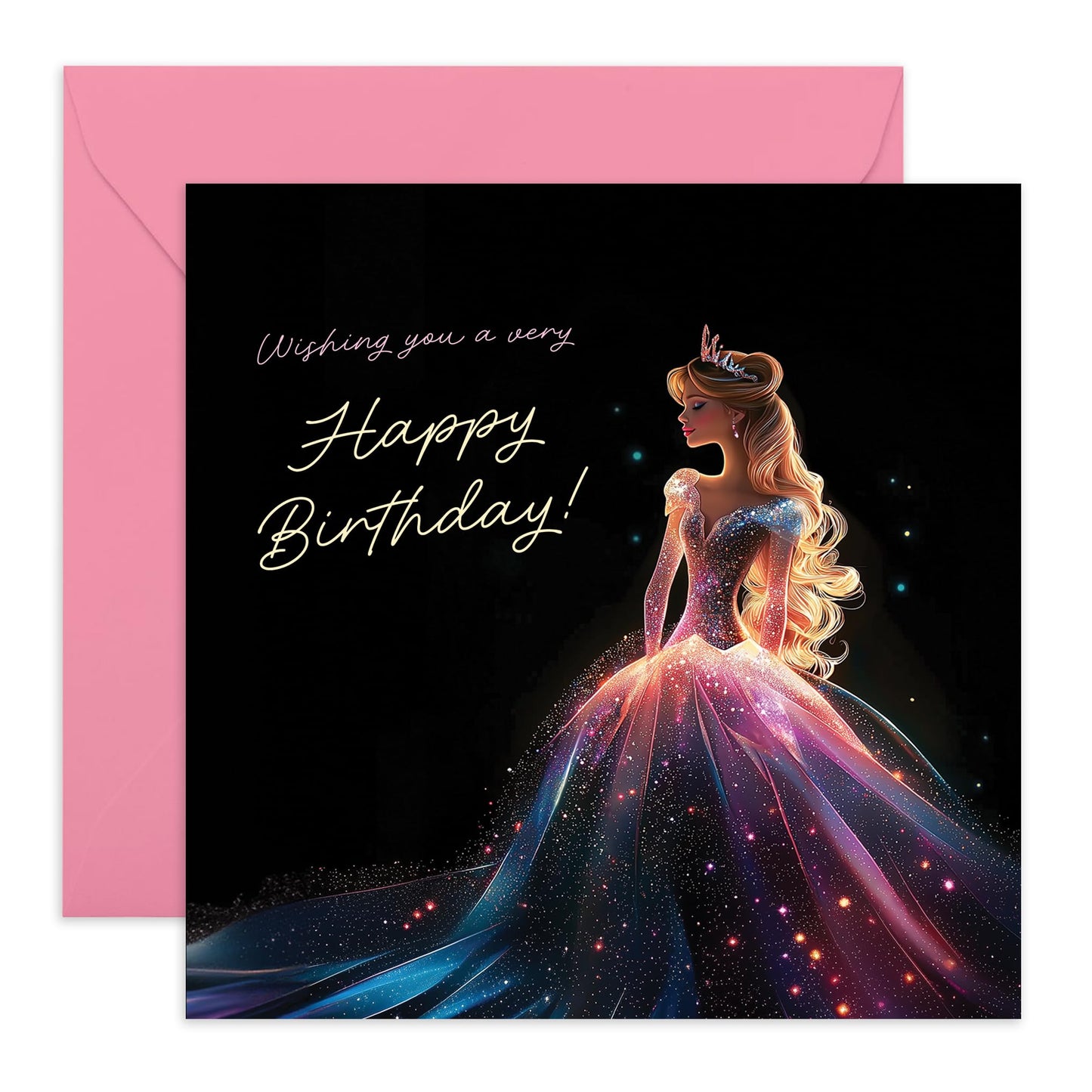 Majestic Birthday Card - 'Birthday Princess' - Gifts for Girls, Daughter, Niece, Grandaughter, Her - Beautiful - Comes with Fun Stickers