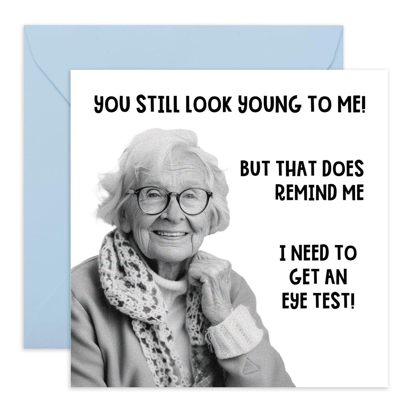Funny Birthday Cards For Her - I Need To Get An Eye Test - Cheeky Greeting Cards For Mum Aunt Nan - Friend Birthday Card Female - Comes With Stickers And Envelope - By Central 23