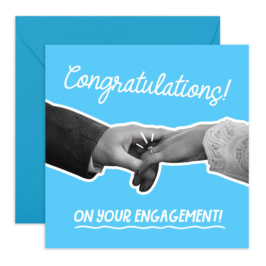 Congratulations Card - 'CONGRATULATIONS ENGAGEMENT ON YOUR ENGAGEMENT' - For Celebrating Engagement - Ideal for Newly Engaged Couples and Adding a Touch of Romance - Comes With Stickers By Central 23