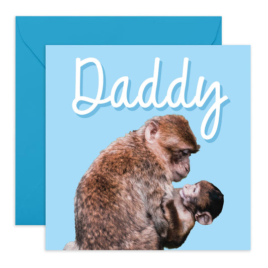 Greeting Card - 'DADDY MONKEYS' - Perfect for Any Occasion with a Fun Monkey-Themed Twist & Playful Design - Ideal for Sending Love or Just Adding a Touch of Humor - Comes With Stickers By Central 23