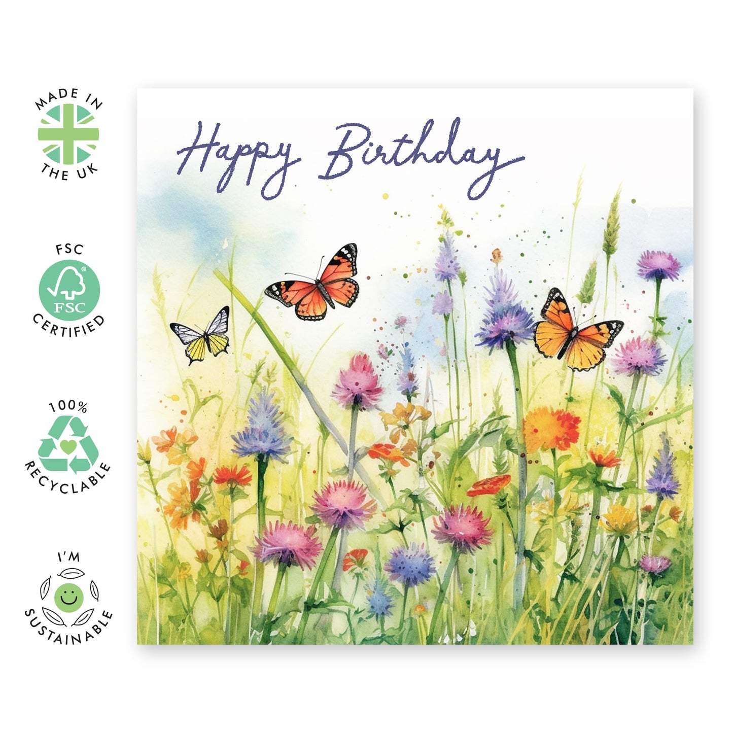 Butterfly Birthday Cards For Women - Sweet Heartfelt Gifts - Pretty Flower Card For Her - Birthday Greeting Cards For Girls Female Friends Neighbour Niece Colleague - Comes With Stickers By Central 23