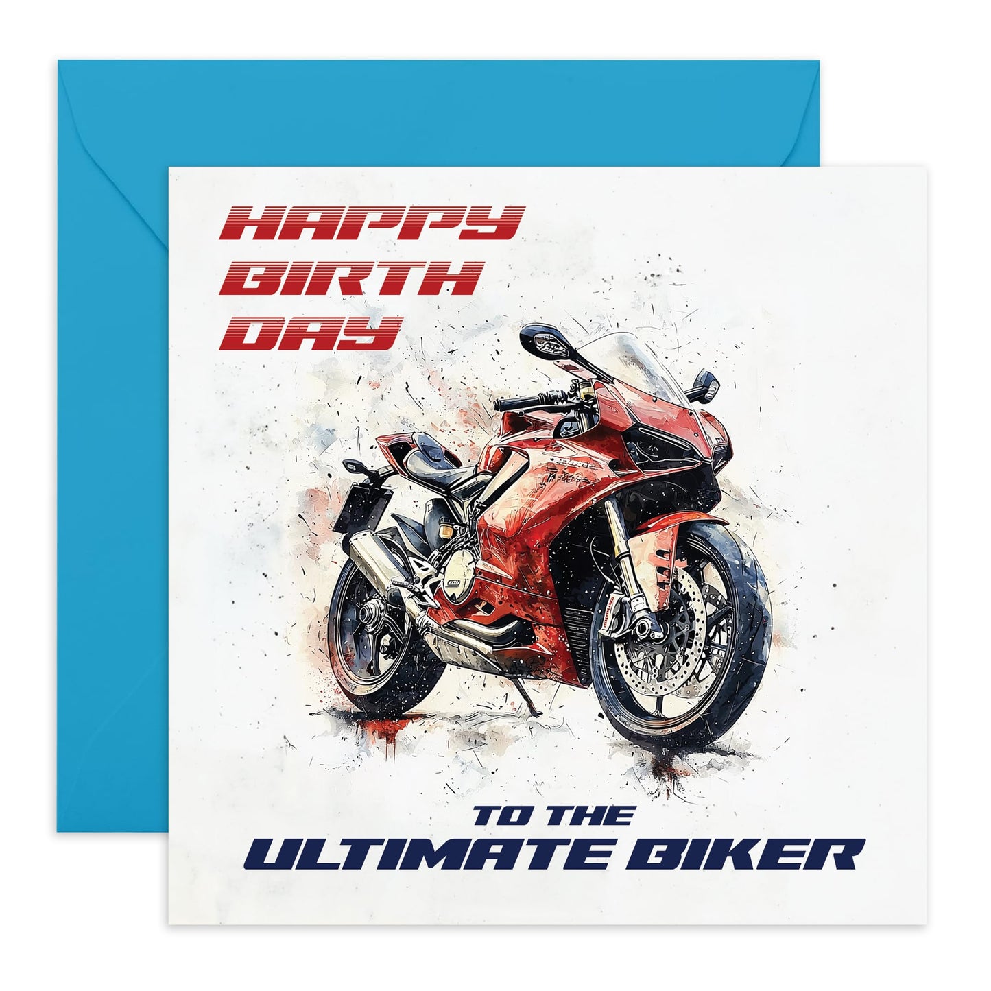 Biker's Birthday Card – 'Ultimate Motor Biker' – Presents for Friends, Brother, Colleagues, Coworker, Him - Gifts for Riders - Comes with Fun Stickers