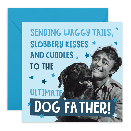Funny Greeting Card - 'DOG FATHER' - Perfect for Celebrating the Special Bond with Your Furry Best Friend - Ideal for Dog Lovers Who Enjoy a Playful Pawsitive Twist - Comes With Stickers By Central 23