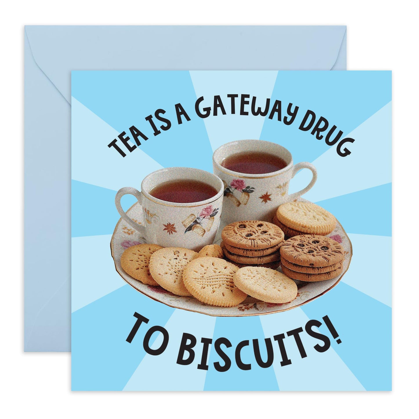 Nana Birthday Card - Tea Drug To Biscuits - Jokes Puns Banter - Funny Birthday Card For Mum - Hilarious Greeting Cards For Aunt Sister Best Friend - Comes With Stickers By Central 23
