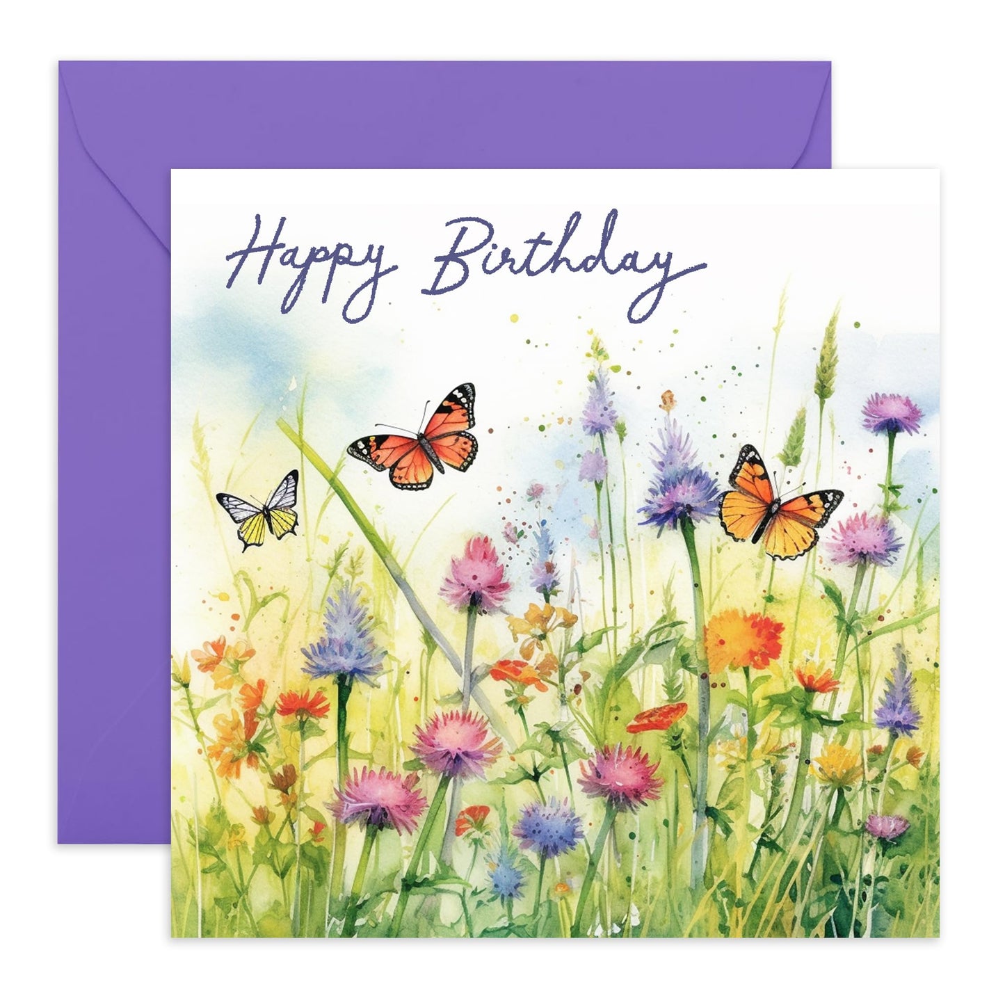 Butterfly Birthday Cards For Women - Sweet Heartfelt Gifts - Pretty Flower Card For Her - Birthday Greeting Cards For Girls Female Friends Neighbour Niece Colleague - Comes With Stickers By Central 23