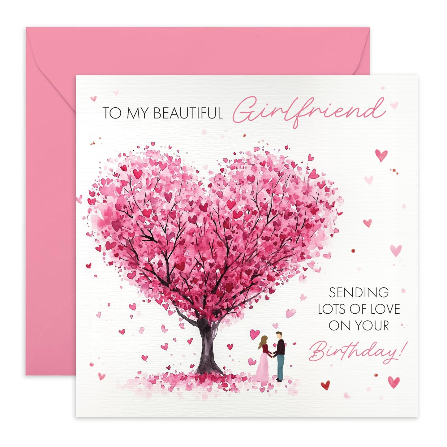 Sweet Birthday Card Message - 'Girlfriend Birthday' - Gifts for Couples, Her, GF, Sweetheart, Babe, Darling, Other Half - Romantic Boyfriend - Comes with Fun Stickers