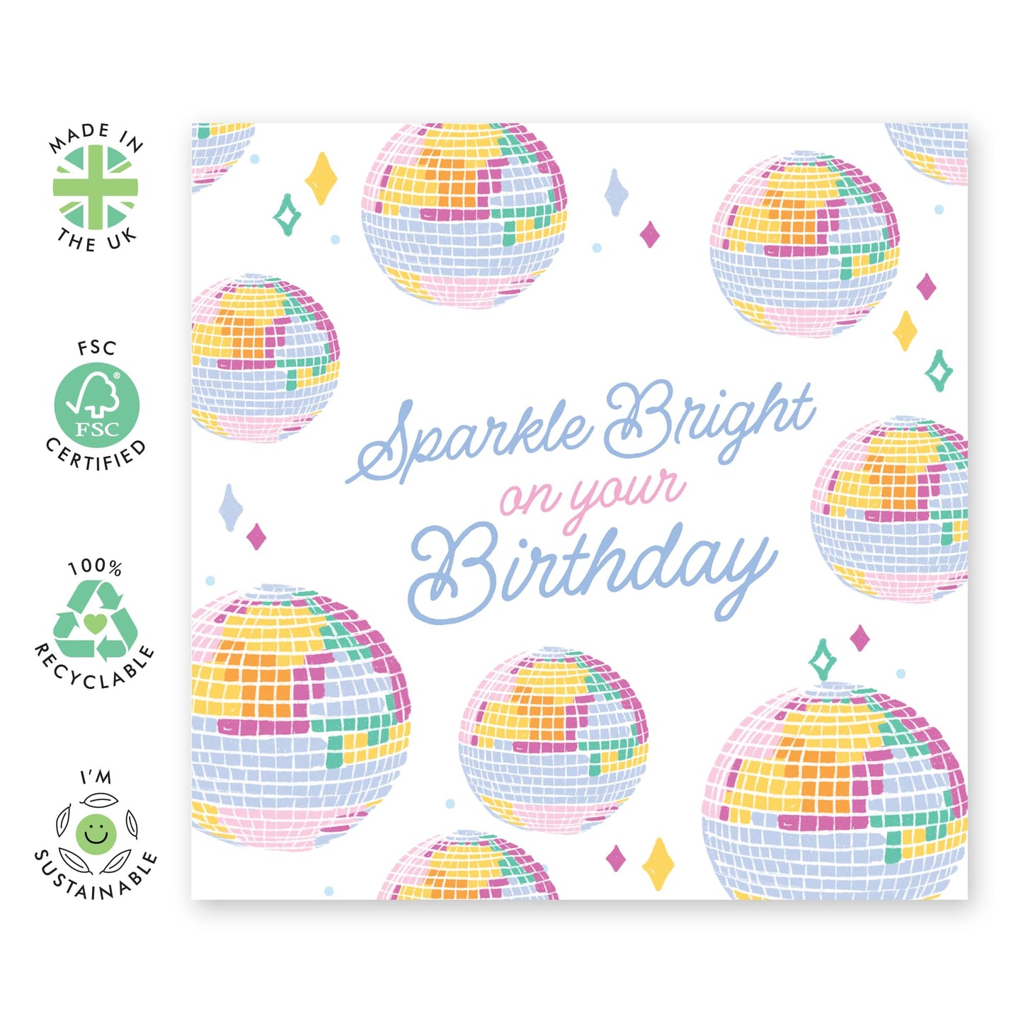 Girls Birthday Cards - Sparkle Bright On Your Bday - Best Friend Birthday Card For Women Men - Daughter Birthday Cards - Fabulous Gifts For Her Him They - Comes With Cute Stickers By Central 23