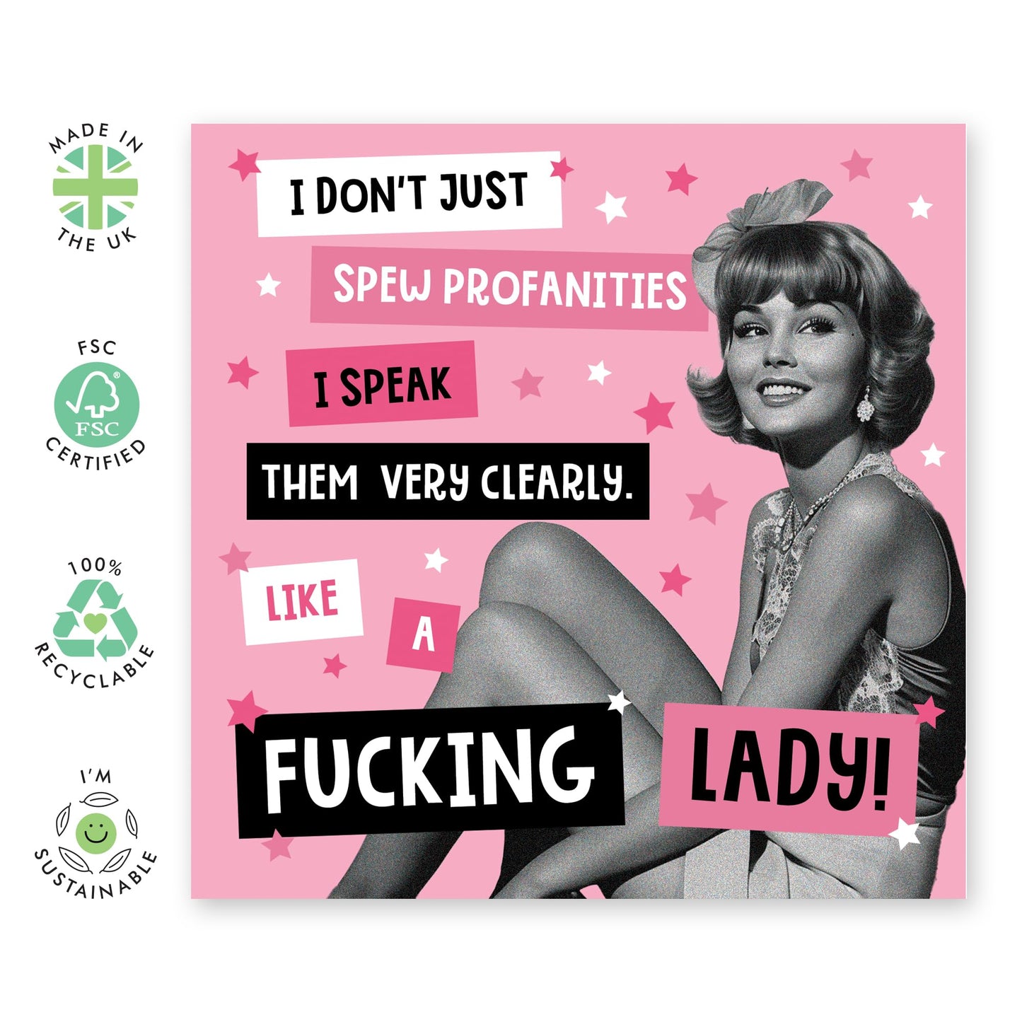 Daughter Birthday Cards Women - Like A F*cking Lady - Humorous Gifts for Her, Sister, Children, Mum, Bestie, BFF, Grandma - Mothers Day Card For Her, Ladies - Comes With Stickers