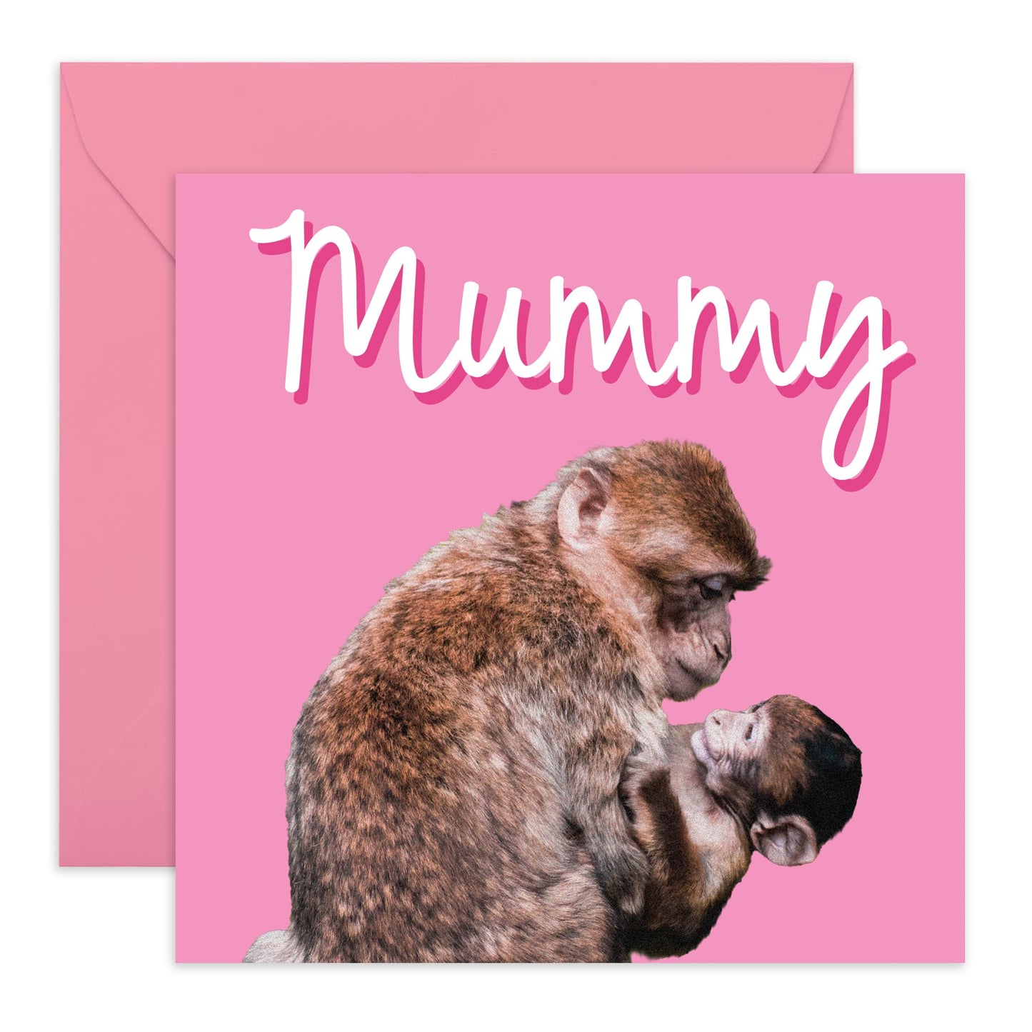 Cute Greeting Card for Her - 'MUMMY MONKEYS' - Birthday Cards for Mum, Mama, Mam, Ma, Women - Gifts from Son Daughter Husband - Fun Mothers Day Card Ideas - Comes With Stickers