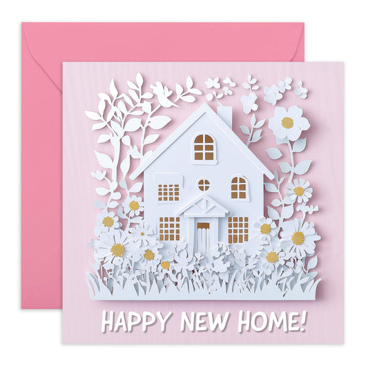 Congratulations Card for Families - 'Happy New Home' - Gifts for Parents, Friends, Son, Daughter, Colleague, Co-worker, Family, Relatives - House Of Your Own - Comes with Fun Stickers
