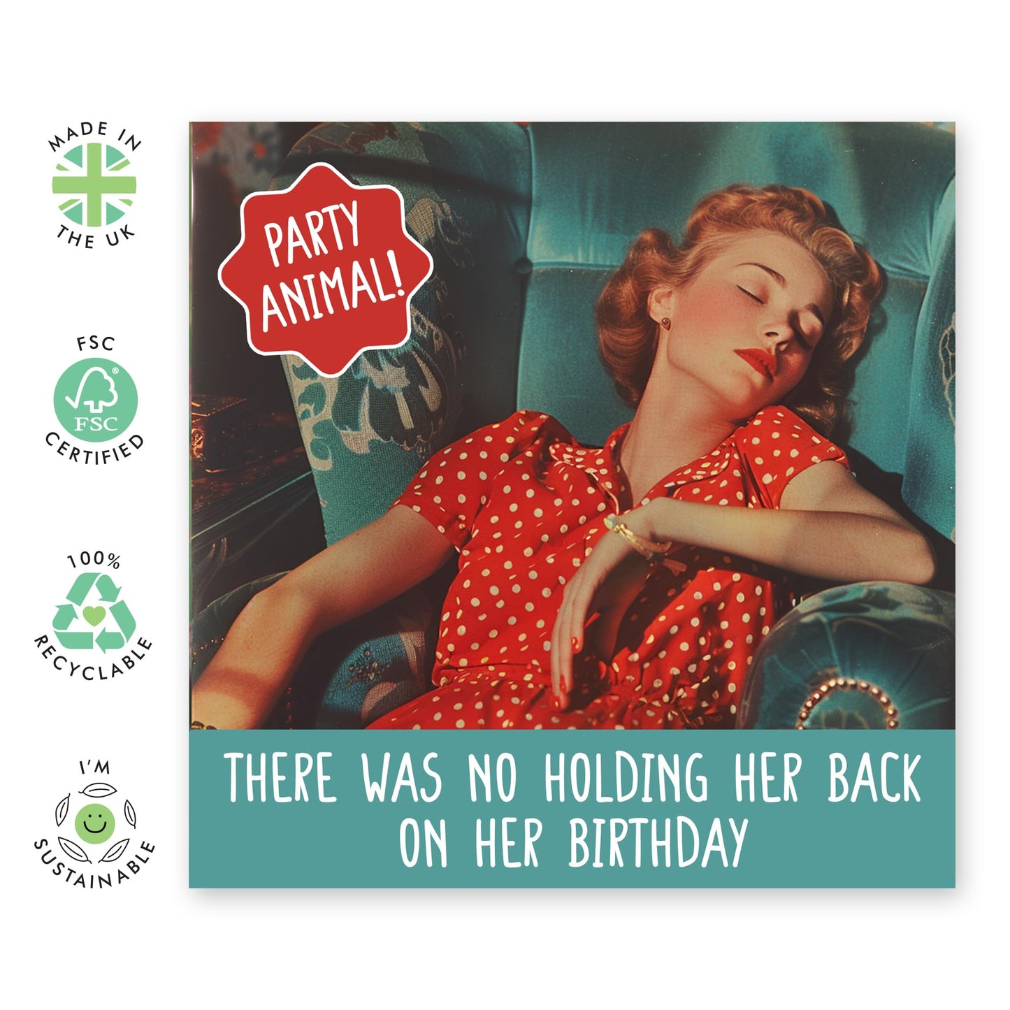 Birthday Card - 'PARTY ANIMAL BIRTHDAY' - Perfect for Celebrating with a Fun Twist & Playful Design - Ideal for Adding a Touch of Excitement and Joy to Any Birthday - Comes With Stickers By Central 23