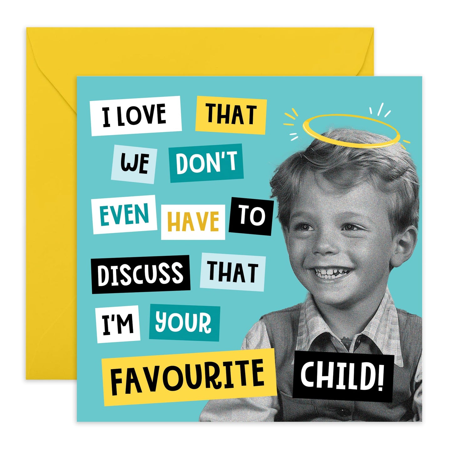 Dad Birthday Card From Son - Favourite Child Boy - Cheeky Birthday Gifts For Mum - Mother's Day Or Father's Day Card - Greeting Cards For Parents - Comes With Stickers - By Central 23