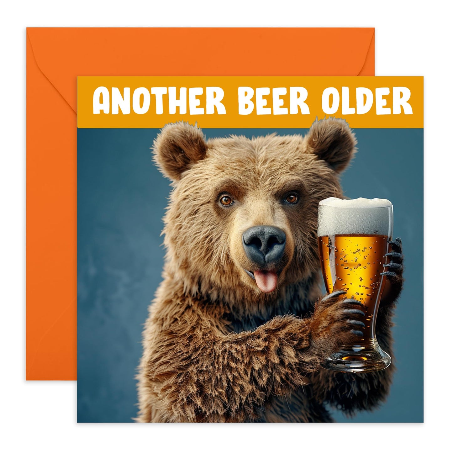 Adorable Birthday Card - 'Another Beer Older' - Gifts for Bestfriends, BFFs, Colleagues, Coworkers, Buddies, Mate - Pet Greetings - Comes with Fun Stickers