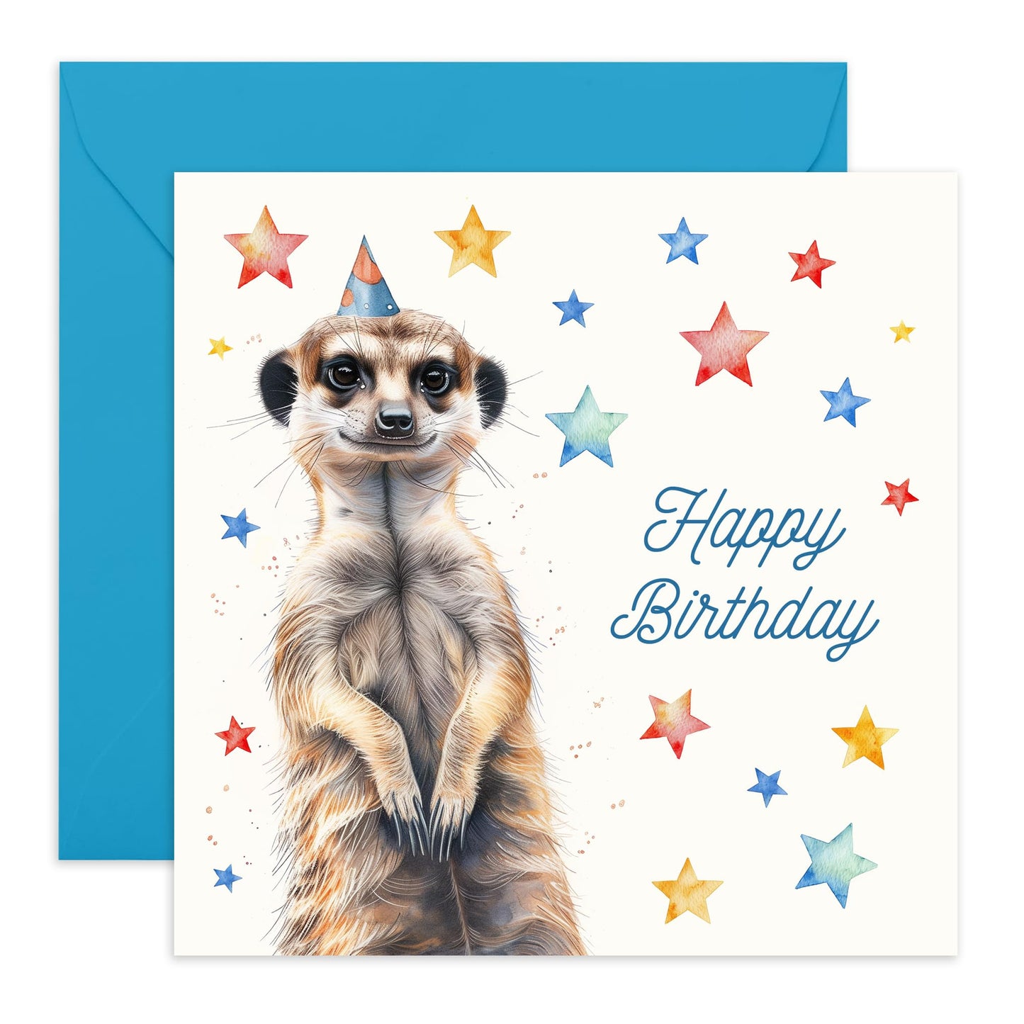 Birthday Greeting Card - 'MEERKAT BIRTHDAY' - Perfect for Celebrating with a Cute and Curious Twist - Ideal for Adding a Fun and Unique Touch to Their Special Day - Comes With Stickers By Central 23