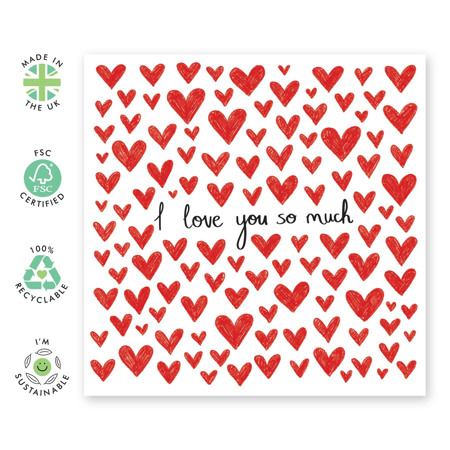 Love Card For Boyfriend Girlfriend Special Friend - I Love You So Much! - Love Hearts - I Love You Gifts For Her - Happy Valentines Day Cards For Wife Husband - Comes With Fun Stickers By Central 23