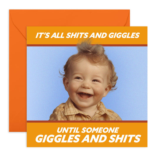 Birthday Cards For Him Her - All Shits And Giggles - Funny Greeting Cards From Partner - Birthday Cards For Wife Husband - Humorous Gift From Couple - Comes With Fun Stickers By Central 23
