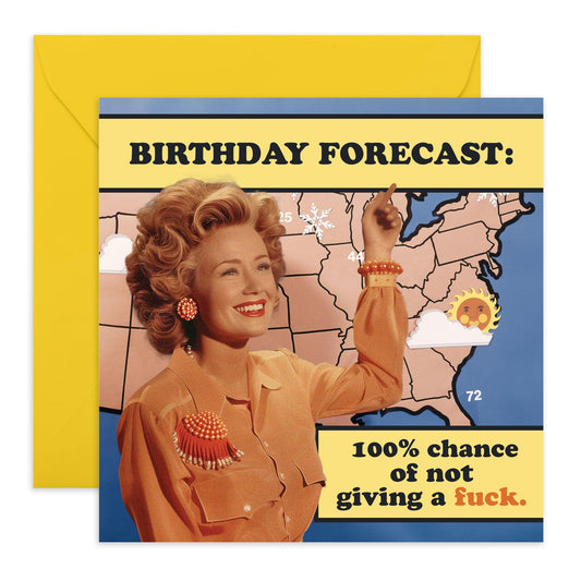 Birthday Cards For Female - Birthday Forecast No Fucks - Women Birthday Gifts - Gifts For Sister Friend Mum Ladies - Best Friend Birthday Card - Comes With Fun Stickers By Central 23