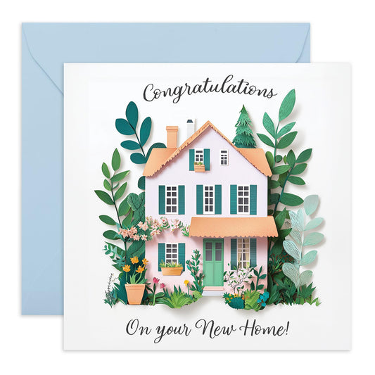 Congratulations Card for Families - 'Happy New Home Leaves' - Gifts for Parents, Friends, Son, Daughter, Colleague, Co-worker, Family, Relatives - House Of Your Own - Comes with Fun Stickers