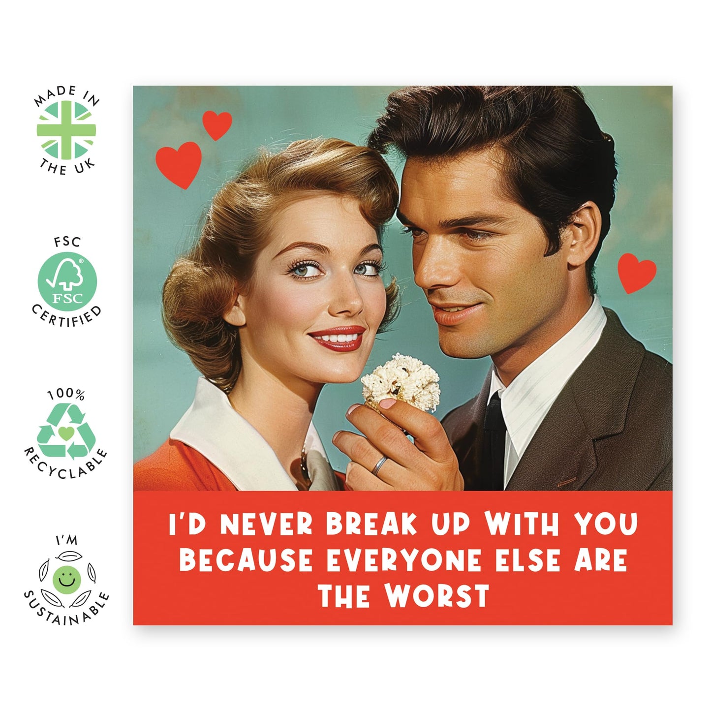 Hilarious Anniversary Card - 'Everyone Else Are The Worst' - Sweet and Funny Lines for Wife, Husband, Couples, Married - Valentines Day Quotes - Comes with Fun Stickers