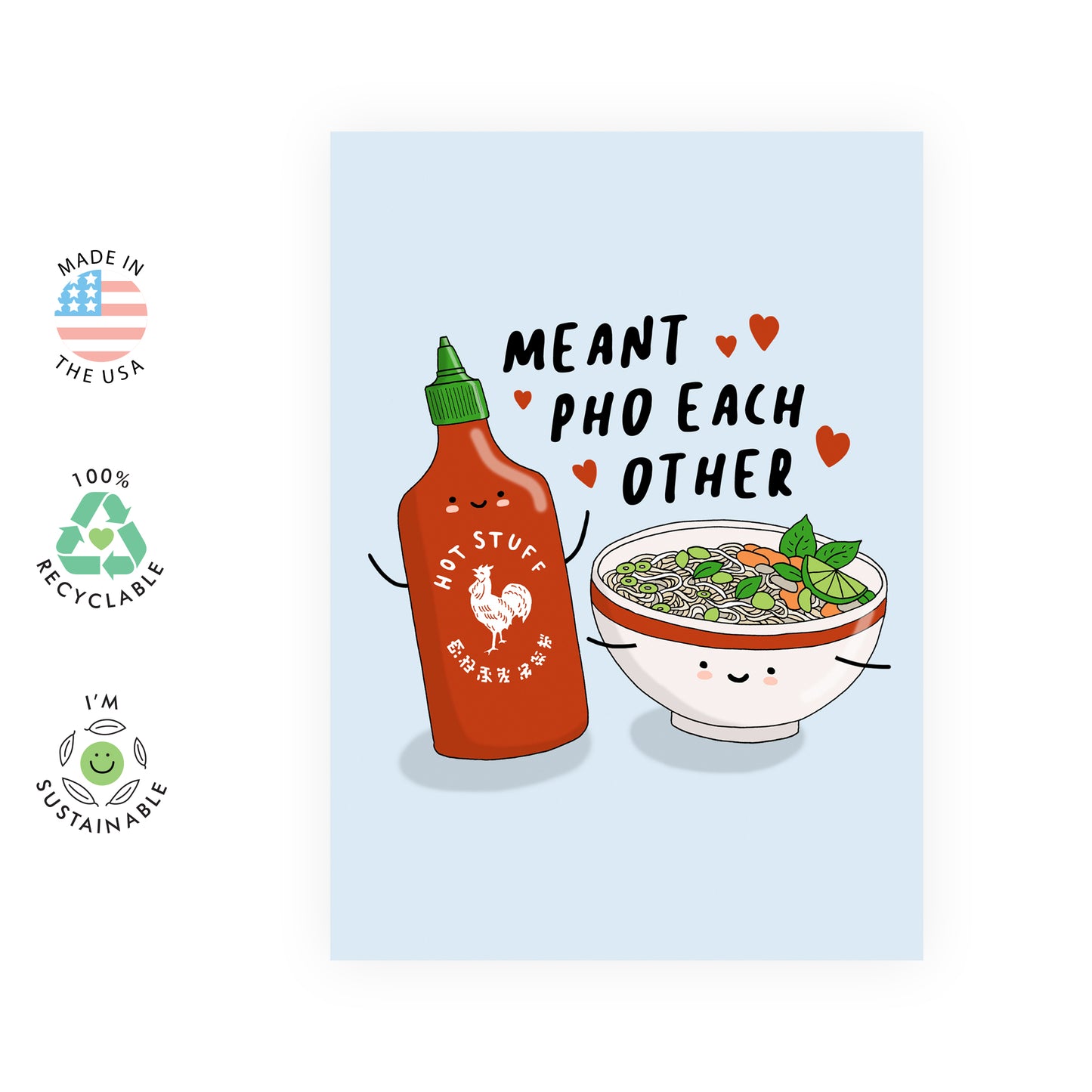 Cute Anniversary Card - Meant Pho Each Other - For Men Women Him Her