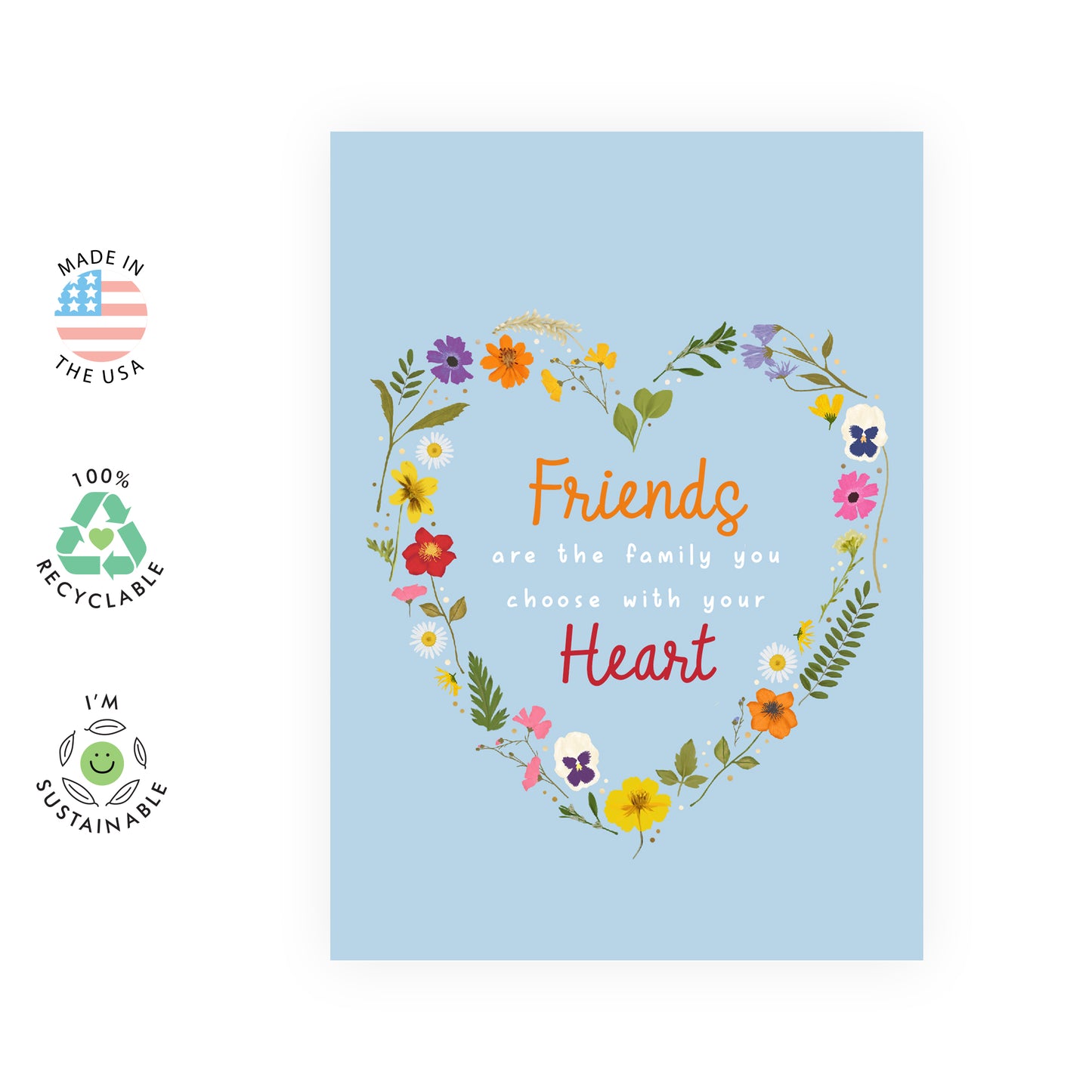 Sweet Birthday Card - Family You Choose With Your Heart - For Women Friends Her