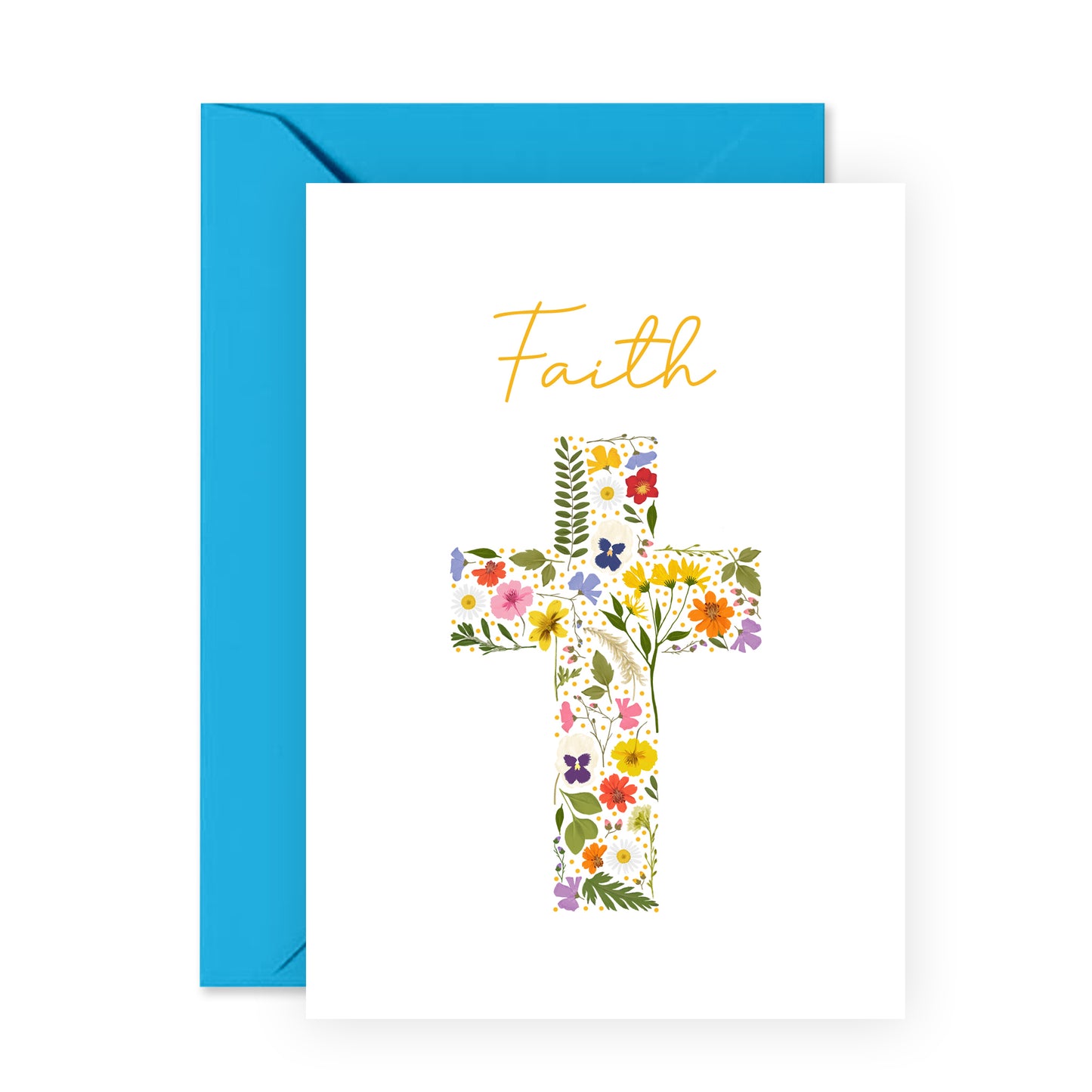 Sweet Faith Card - Faith Flower Cross - For Men Women Him Her