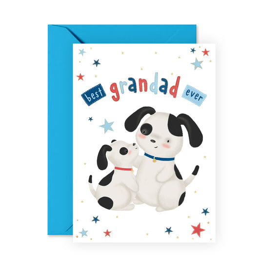 Dog Birthday Card - Best Grandad Ever - For Men Him Grandpa