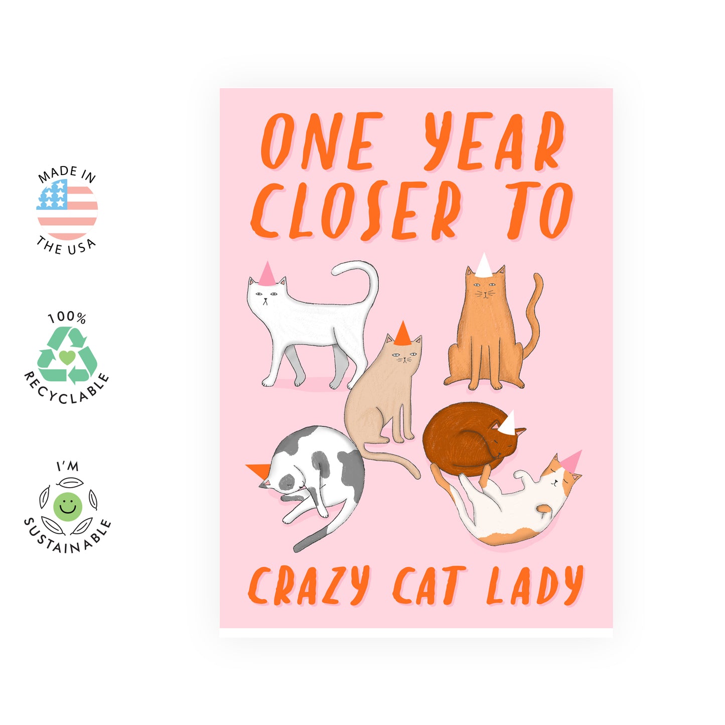 Funny Birthday Card - Crazy Cat Lady - For Women Her Wife Mom Sister