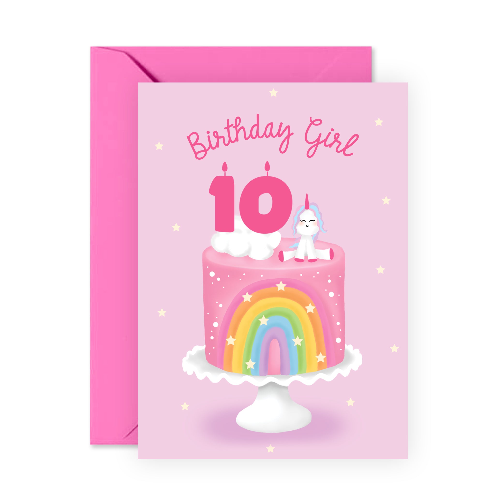 Happy 10th Birthday Cake Topper, Rose Gold 10th Birthday Cake Topper,  Double Digits Cake Topper, 10th Birthday Cake Topper for Girls with Number  10 Candles for Girl 10th Birthday Party Decorations by