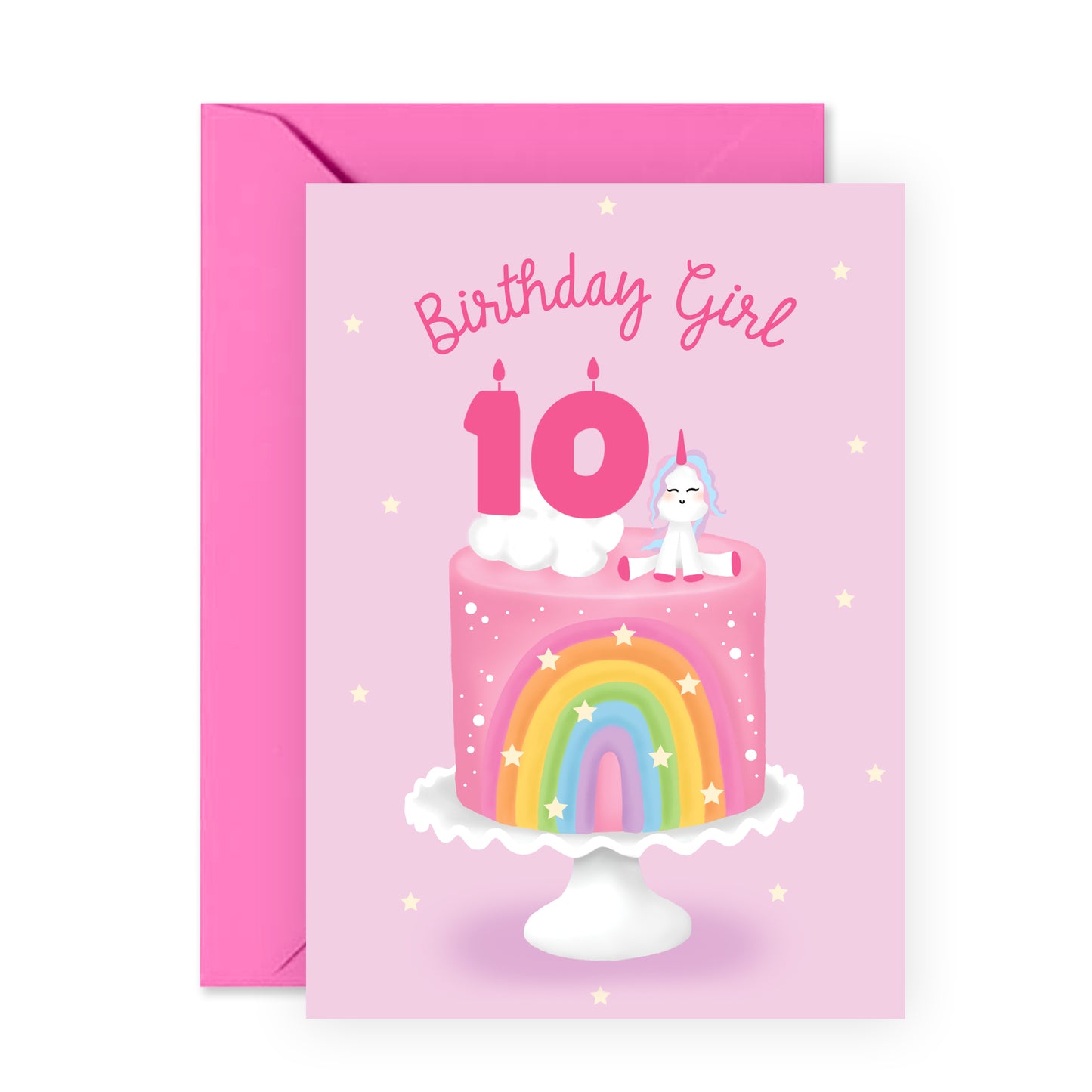 10th Birthday Card - Birthday Girl Ten - For Girls Kids Daughter Sister