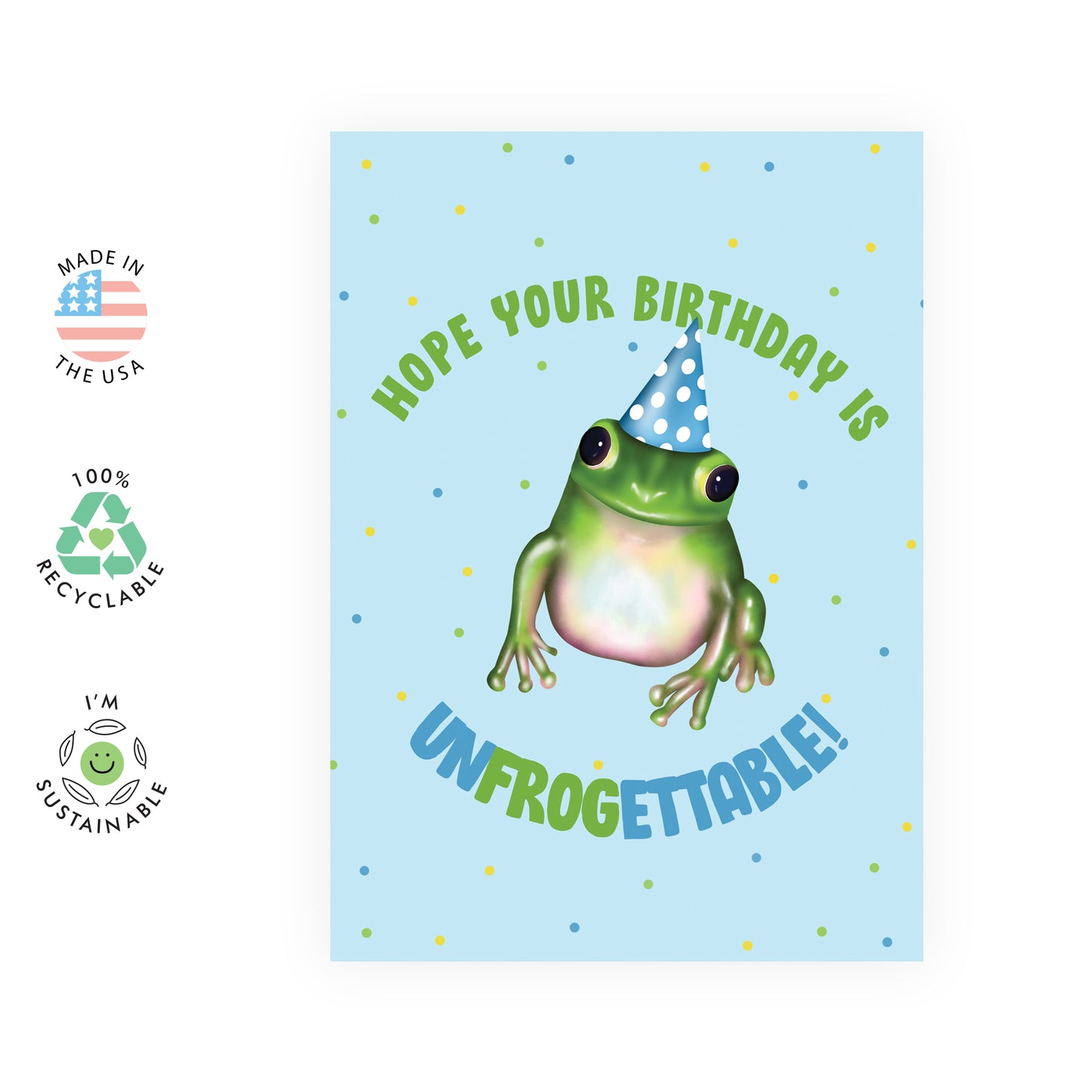 Funny Birthday Card - Hope Your Birthday Is Unfroggetable - For Men Women Boys Girls