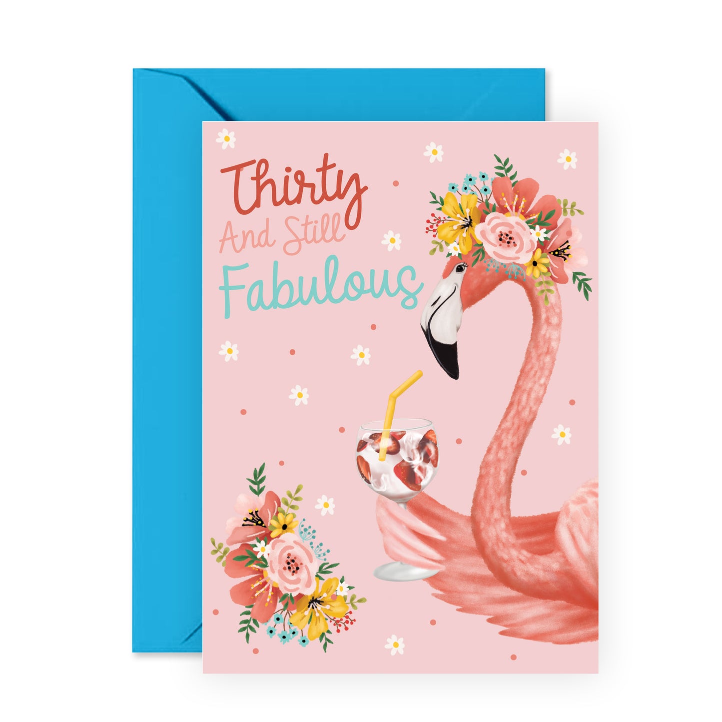 Sweet 30th Birthday Card - Thirty and Fabulous - For Women Her Wife Friends