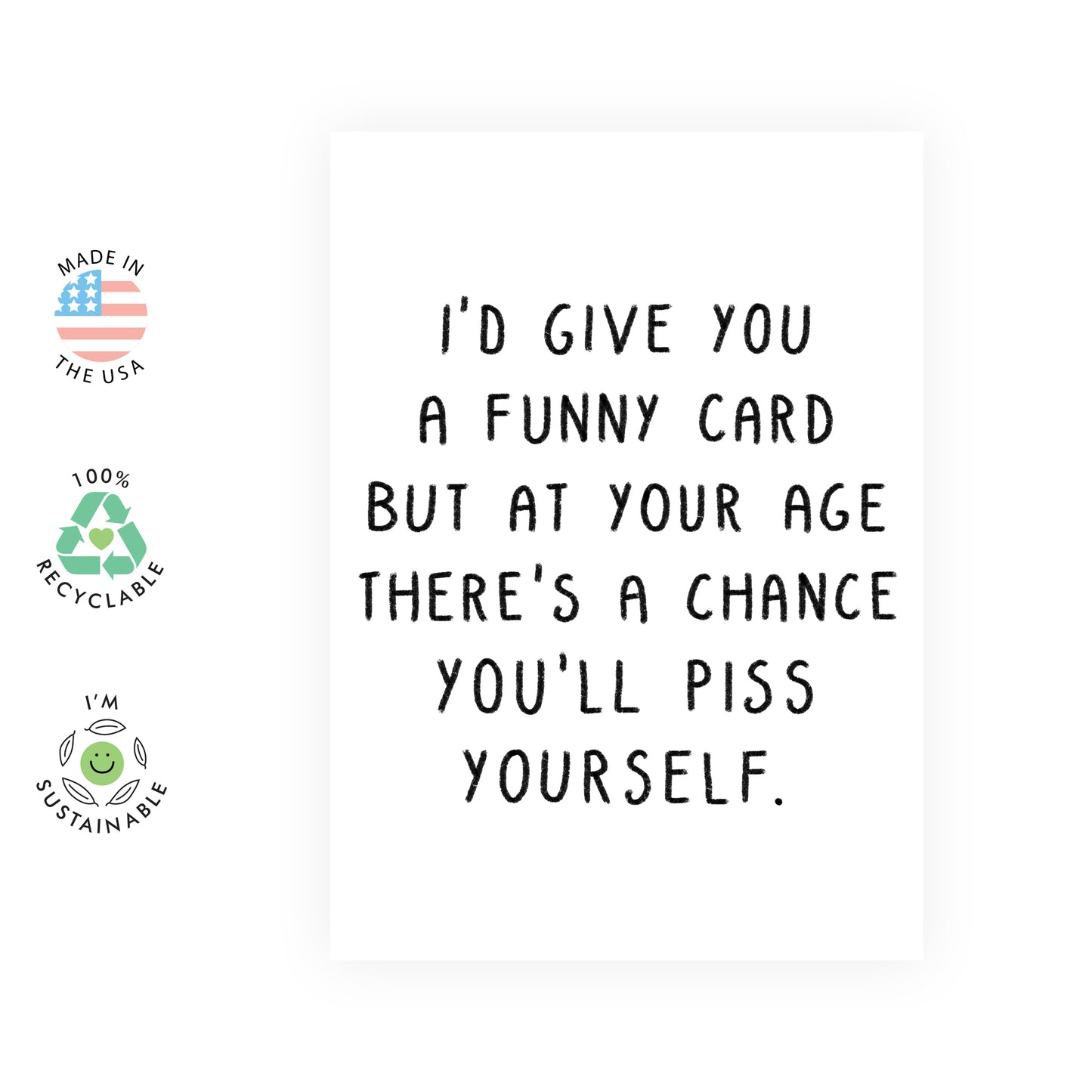 Funny Birthday Card - Piss Yourself - For Men Women Him Her
