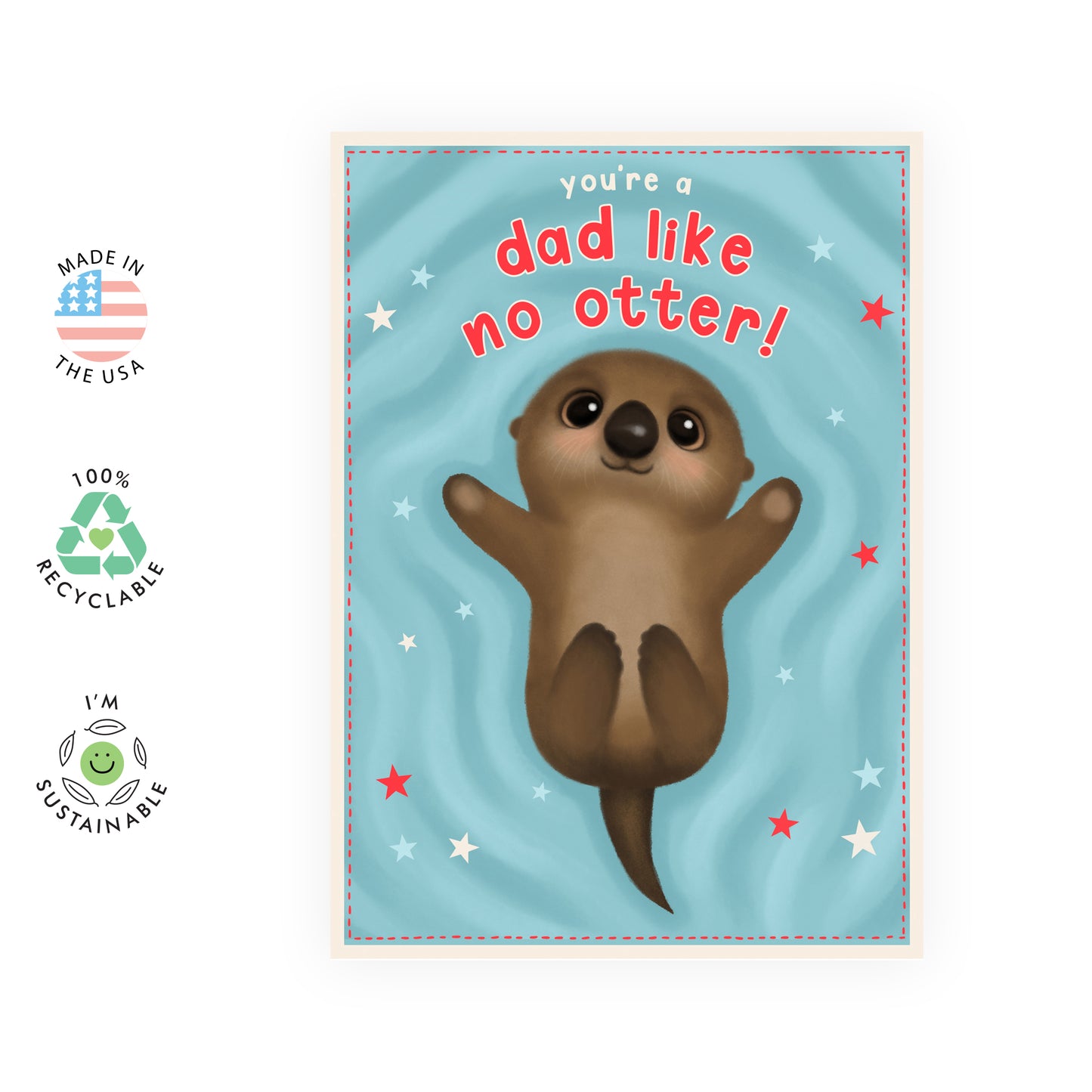 Cute Birthday Card - Dad Like No Otter - For Men Him Father