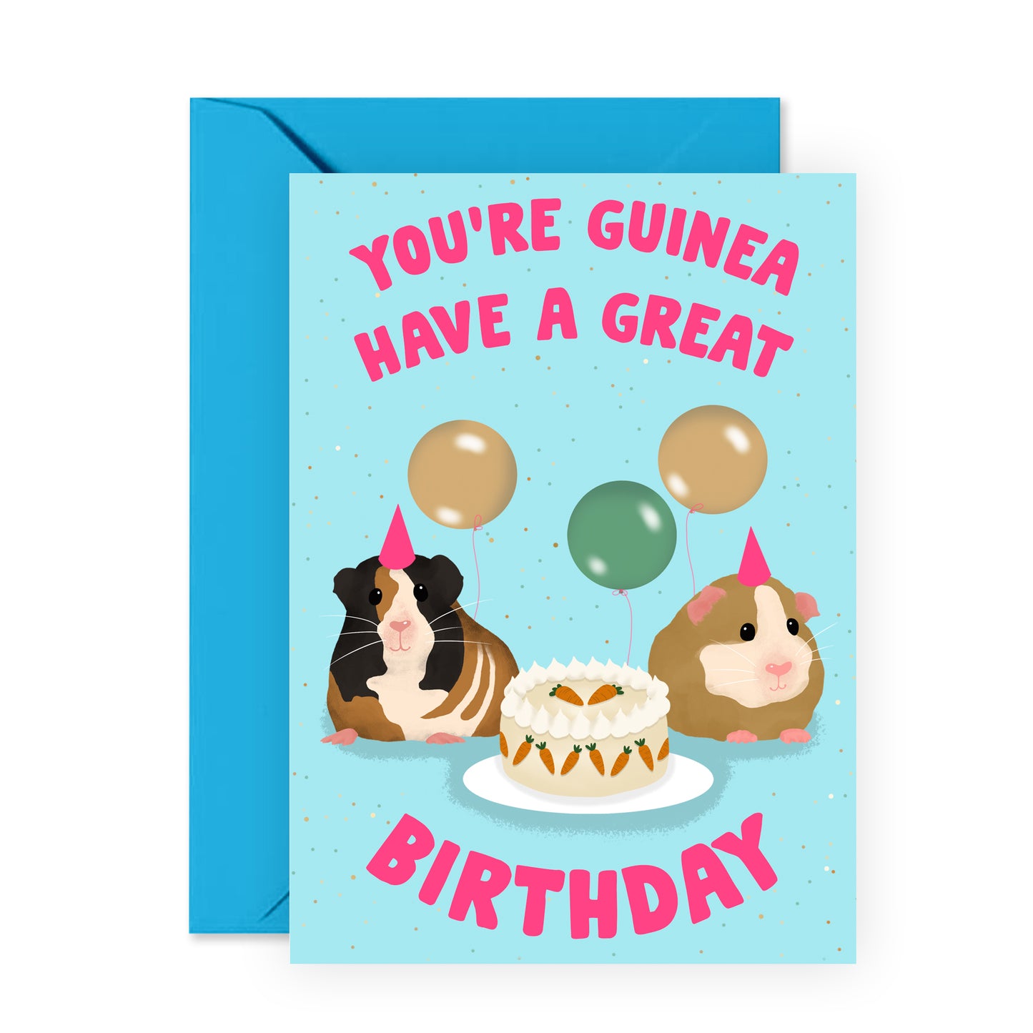 Cute Birthday Card - Guinea Have a Great Birthday - For Men Women Him Her Boys Girls