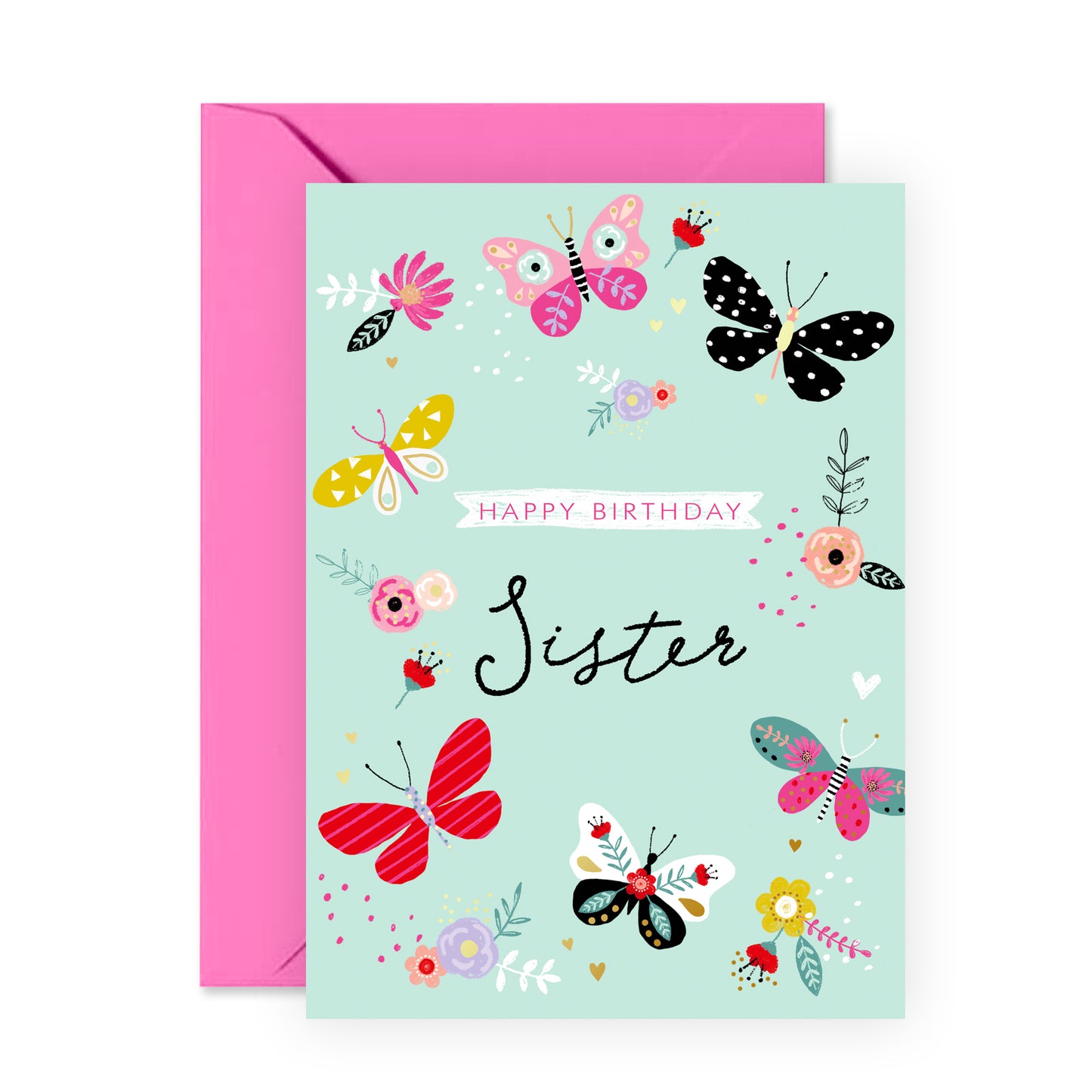 Cute Birthday Card - Happy Birthday Sister - For Women Girls