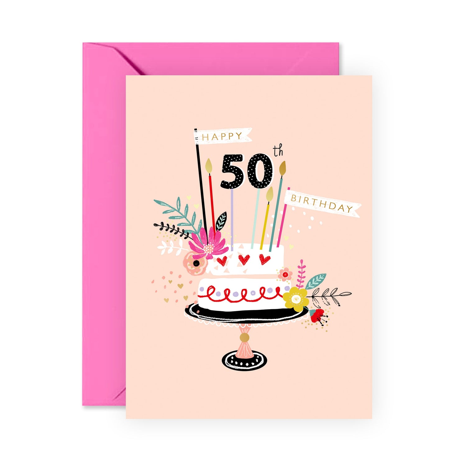 Cute Birthday Card - Happy 50th Birthday - For Mom Women Her