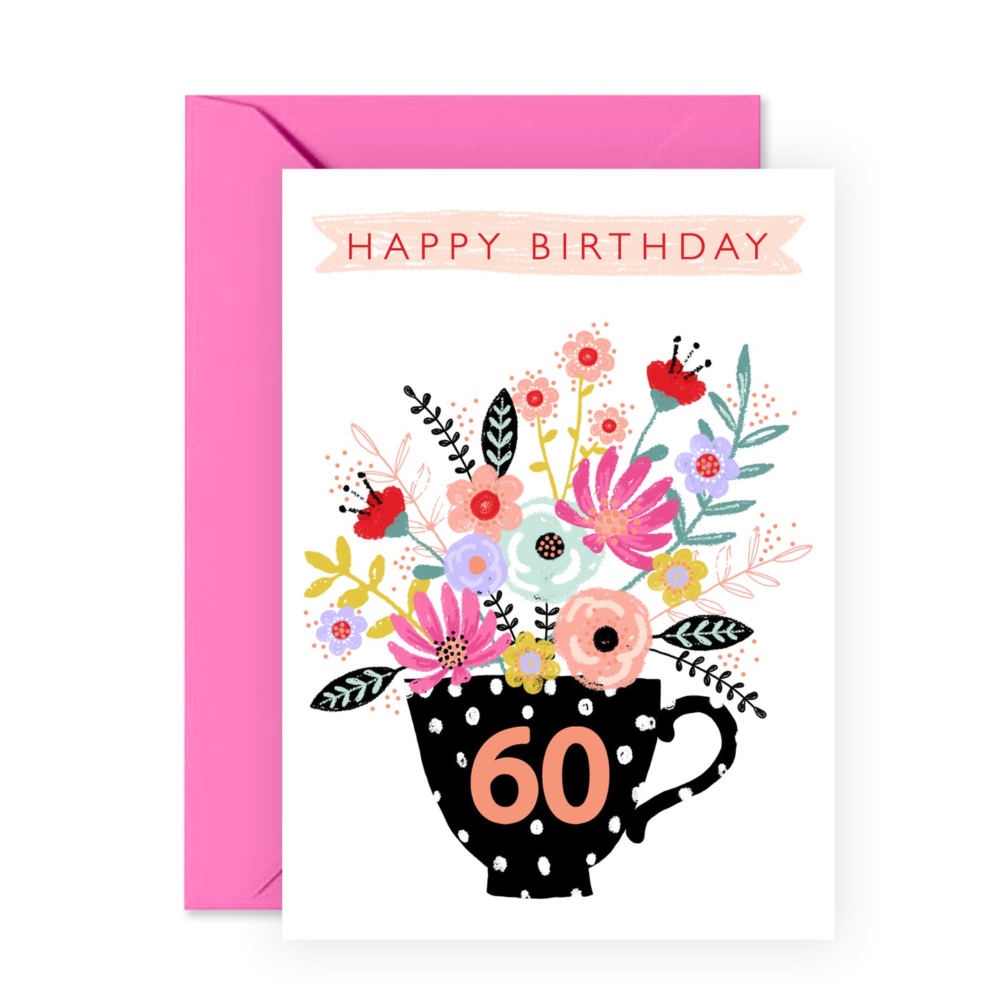 Cute 60th Birthday Card - Happy Birthday 60 - For Women Her