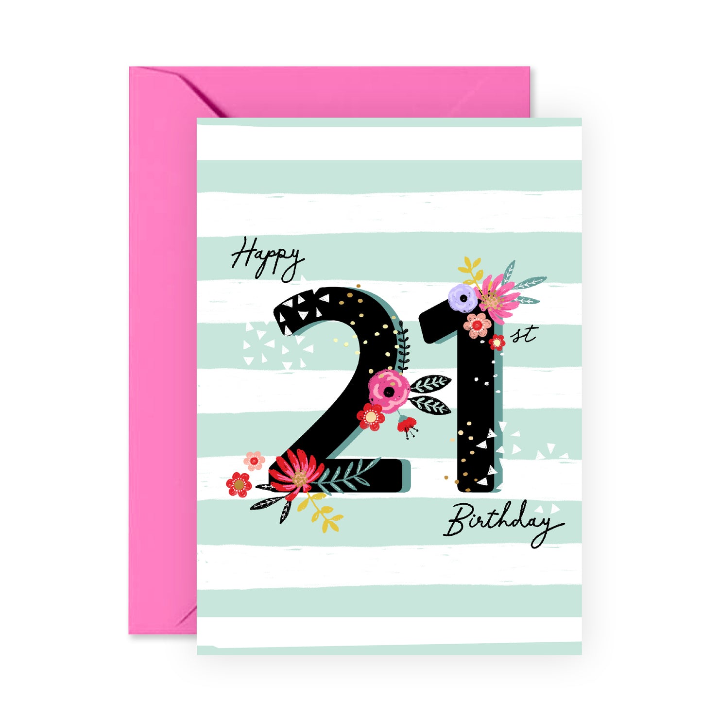 Cute Birthday Card - Happy 21st Birthday - For Women Girls Her