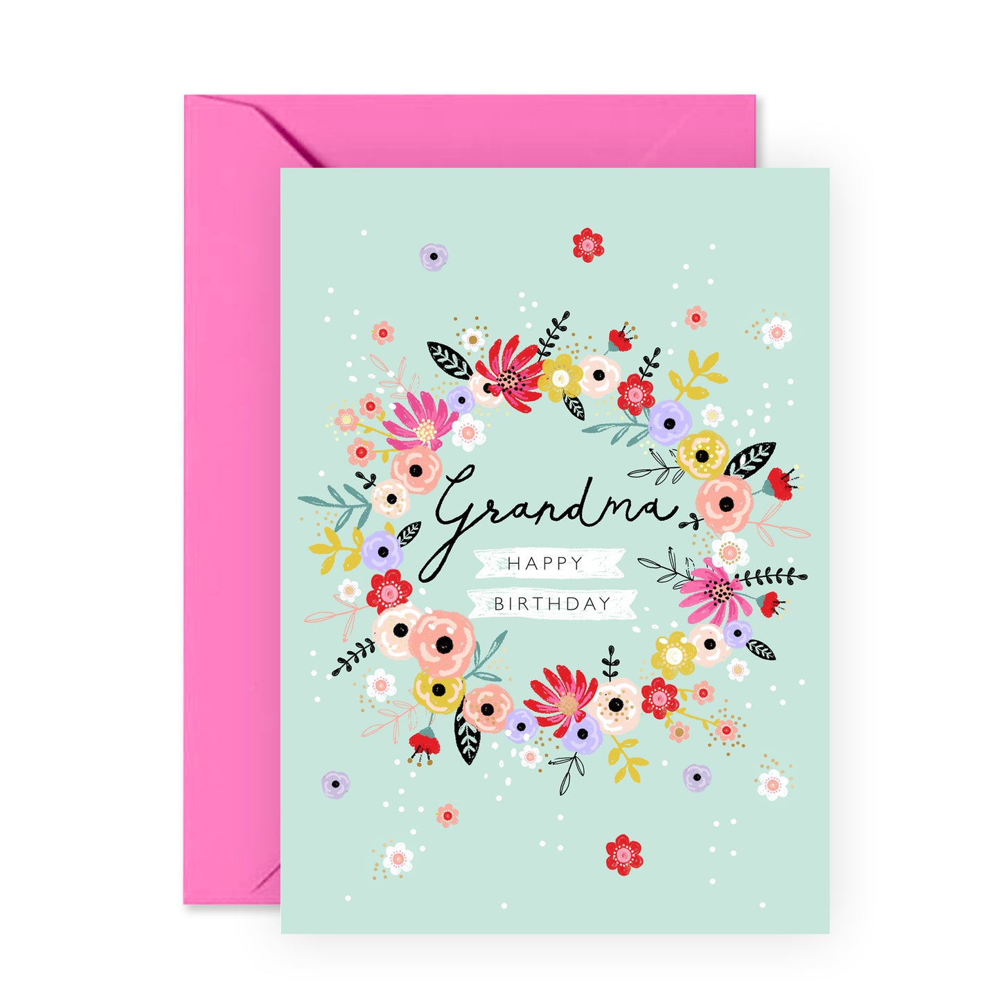 Sweet Birthday Card - Grandma, Happy Birthday - For Grandmother Women Her
