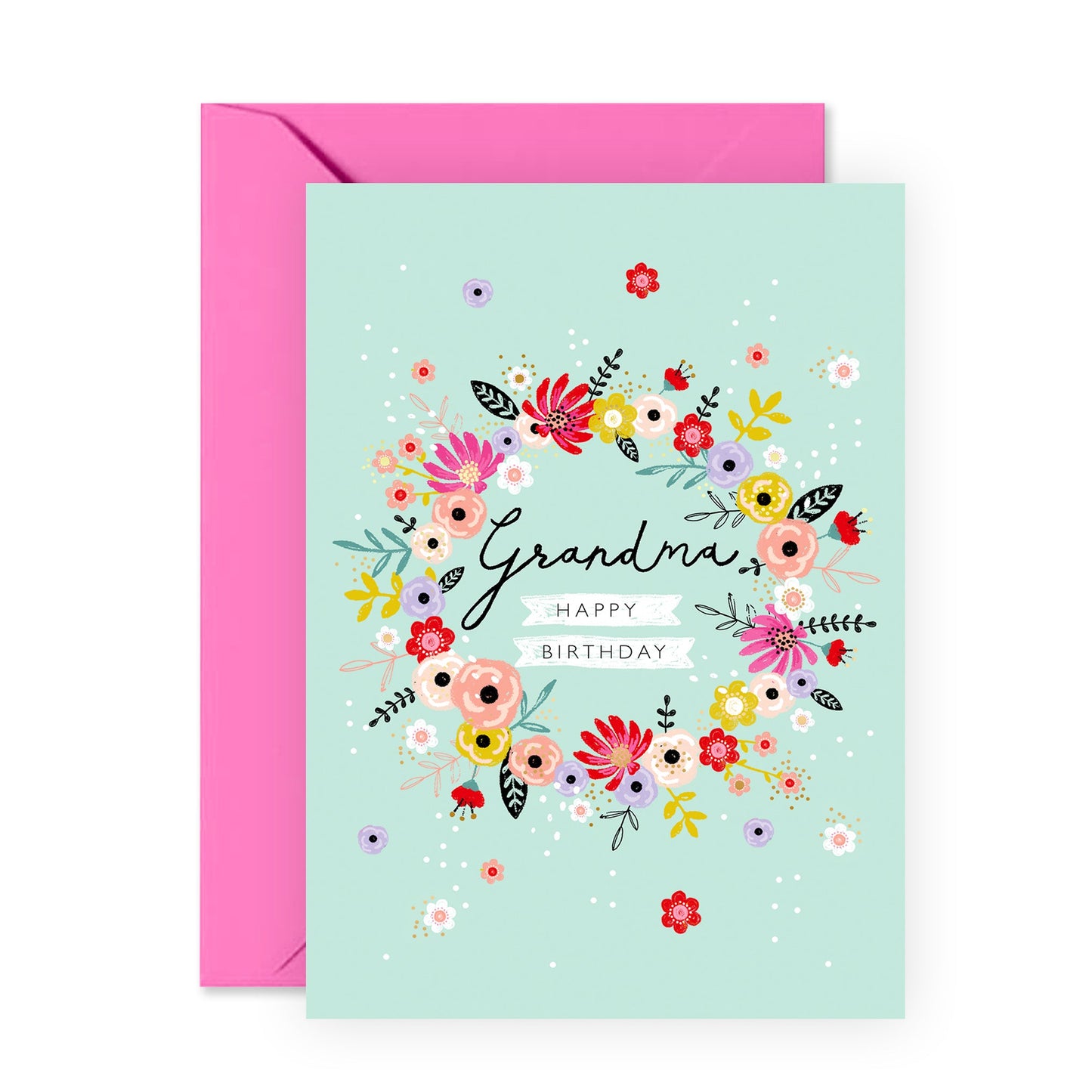Sweet Birthday Card - Grandma, Happy Birthday - For Grandmother Women Her