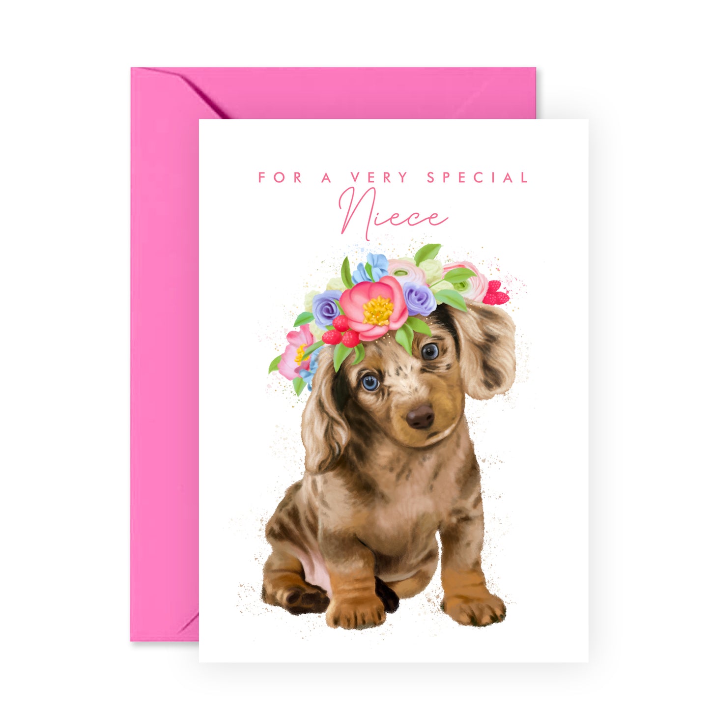 Dog Birthday Card - For A Very Special Niece - For Women Girls Her