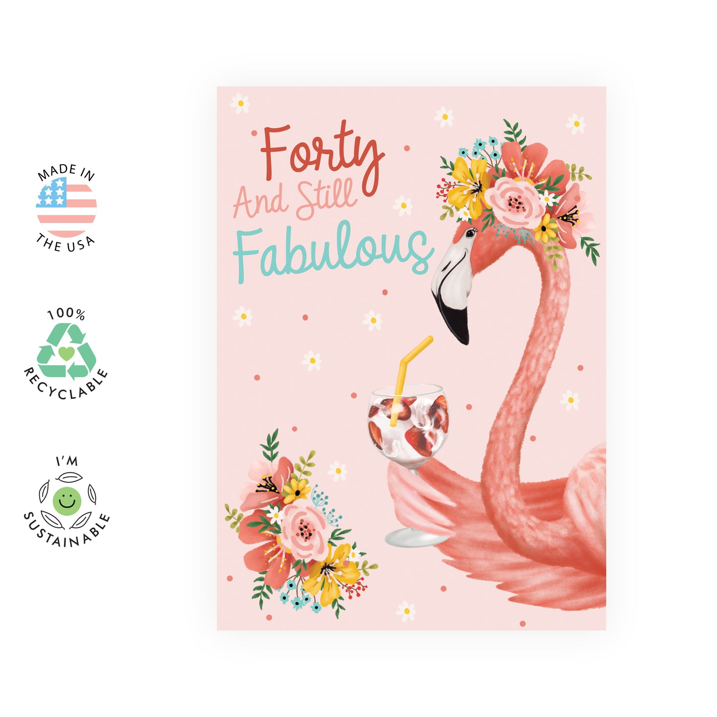 40th Birthday Card - Forty And Still Fabulous - For Women Wife Her