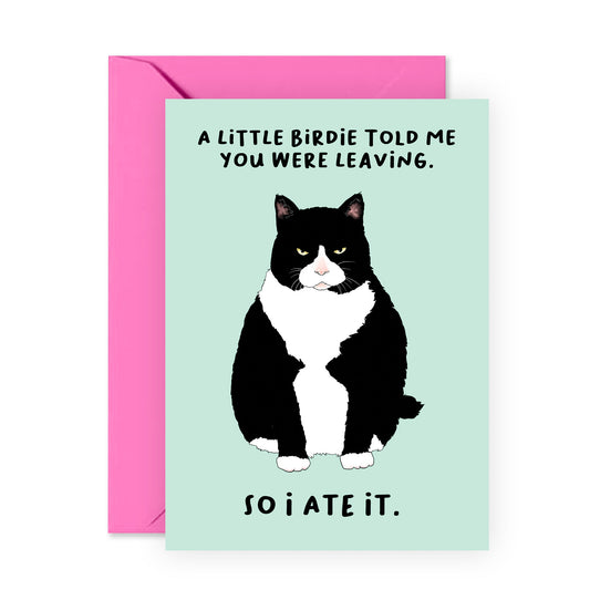 Funny Leaving Card - Little Birdie Leaving - For Men Women Him Her Colleague