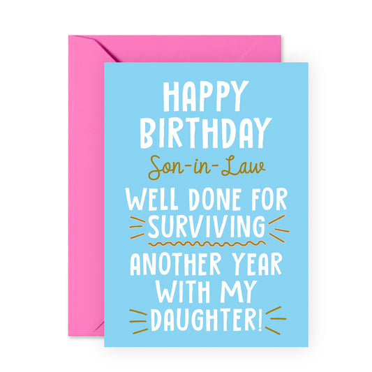 Funny Birthday Card - Happy Birthday Son-In-Law - For Men Him