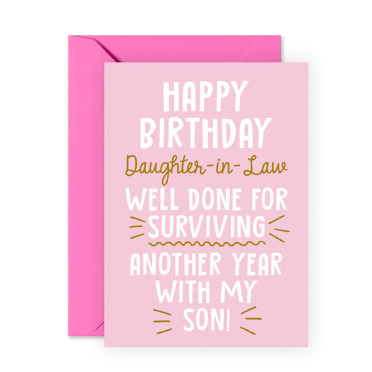 Funny Birthday Card - Happy Birthday Daughter-In-Law - For Women Her
