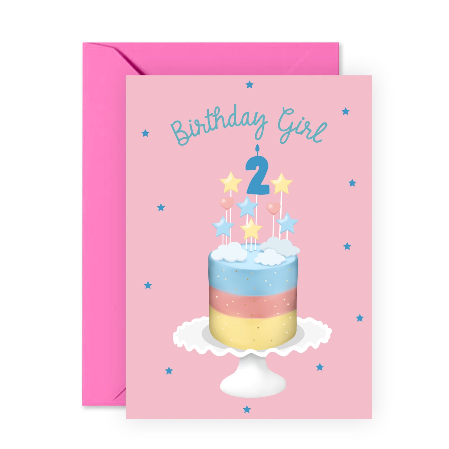 Cute Birthday Card - Birthday Girl Two - For Kids Girls Daughter