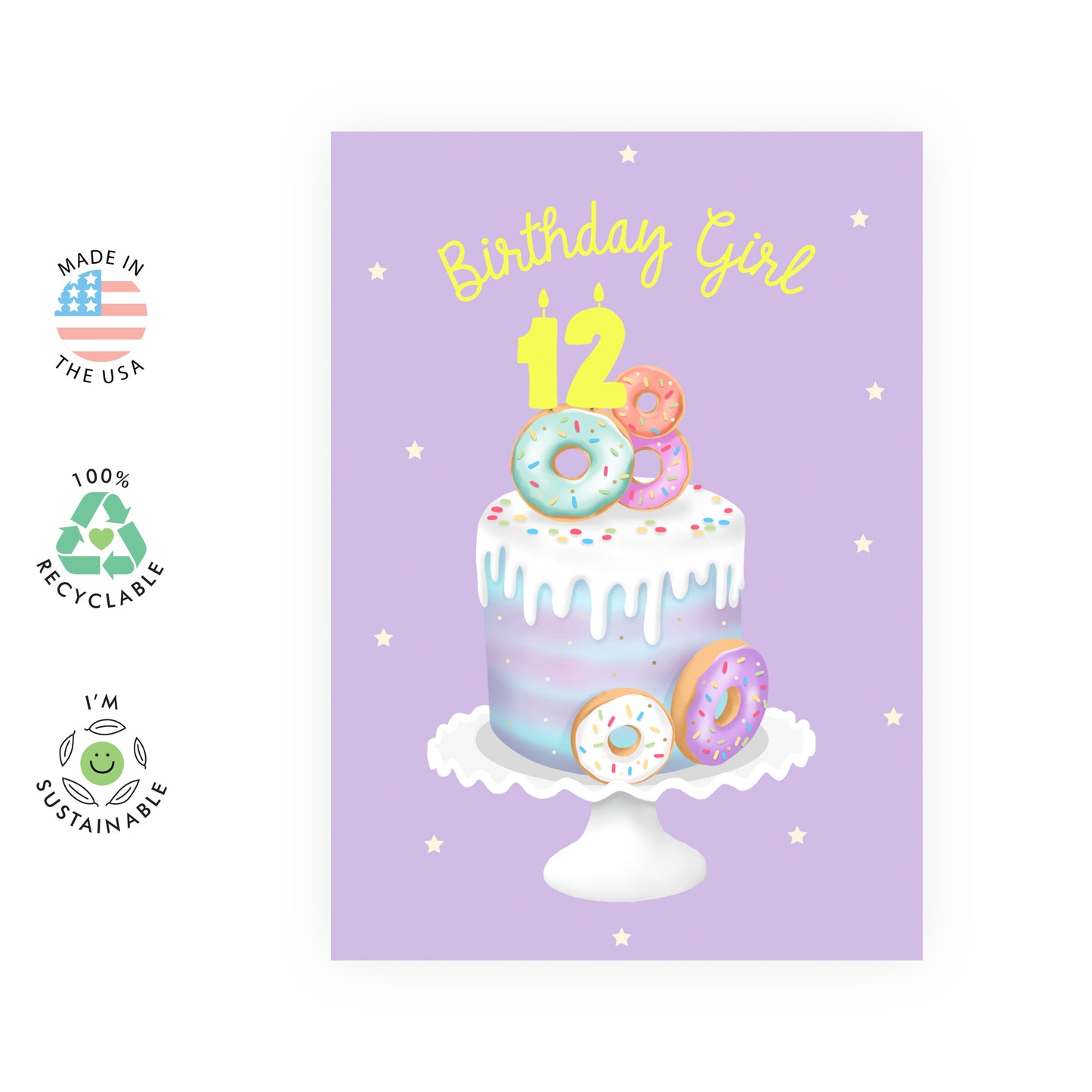 12th Birthday Card - Birthday Girl Twelve - For Daughter Girls Her