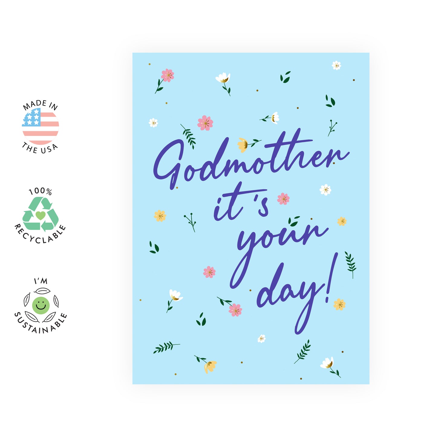 Sweet Birthday Card - Godmother It's Your Day - For Women Her Godmother