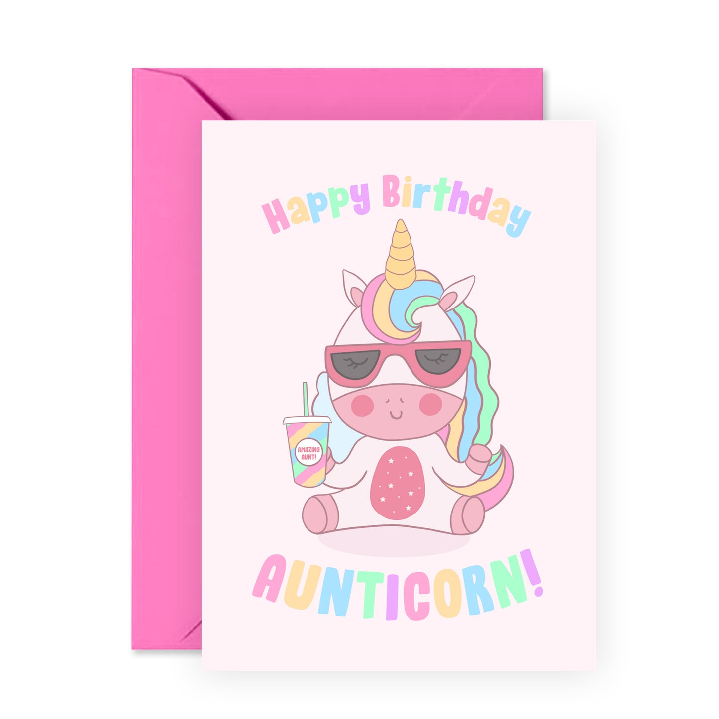 Cute Birthday Card - Birthday Aunticorn - For Auntie Aunt Her Women